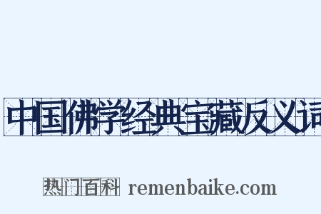 中国佛学经典宝藏反义词是什么意思的图片